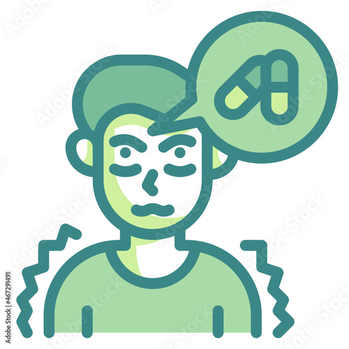 antidepressant blue line icon