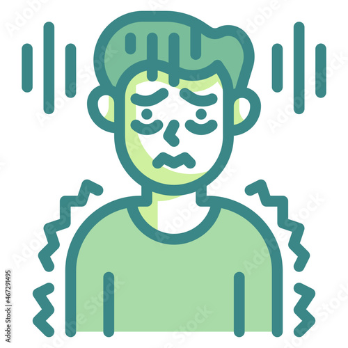 anxiety blue line icon