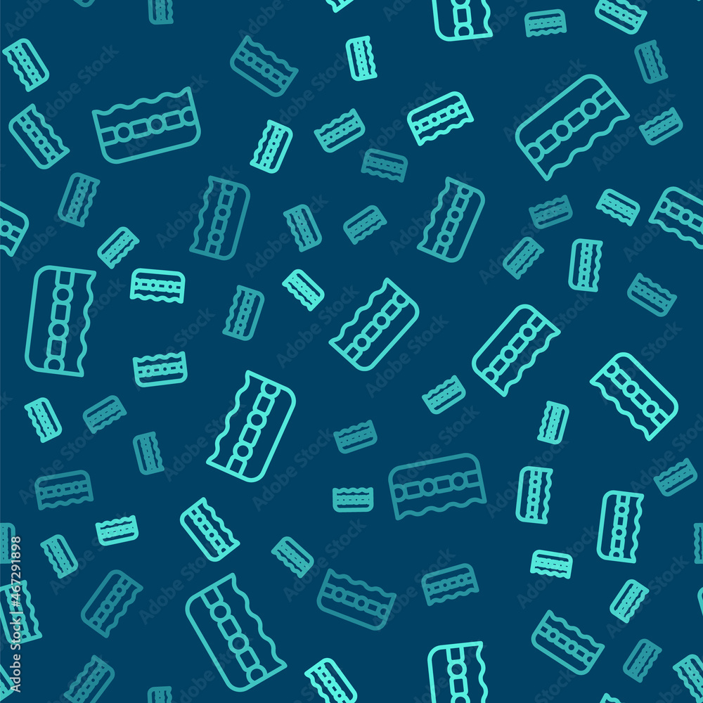 Green line Swimming pool icon isolated seamless pattern on blue background. Vector Green line Swimming pool icon isolated seamless pattern on blue background. Vector