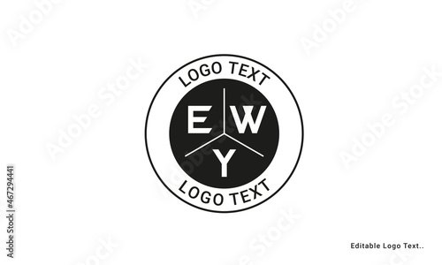 Vintage Retro EWY Letters Logo Vector Stamp	 photo