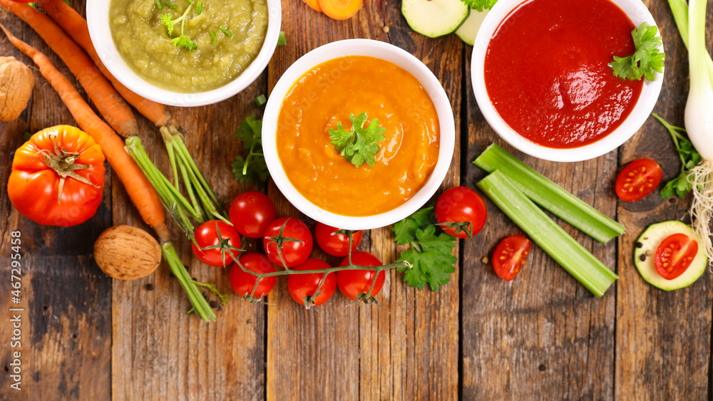 assorted of vegetable soup with ingredient assorted of vegetable soup with ingredient