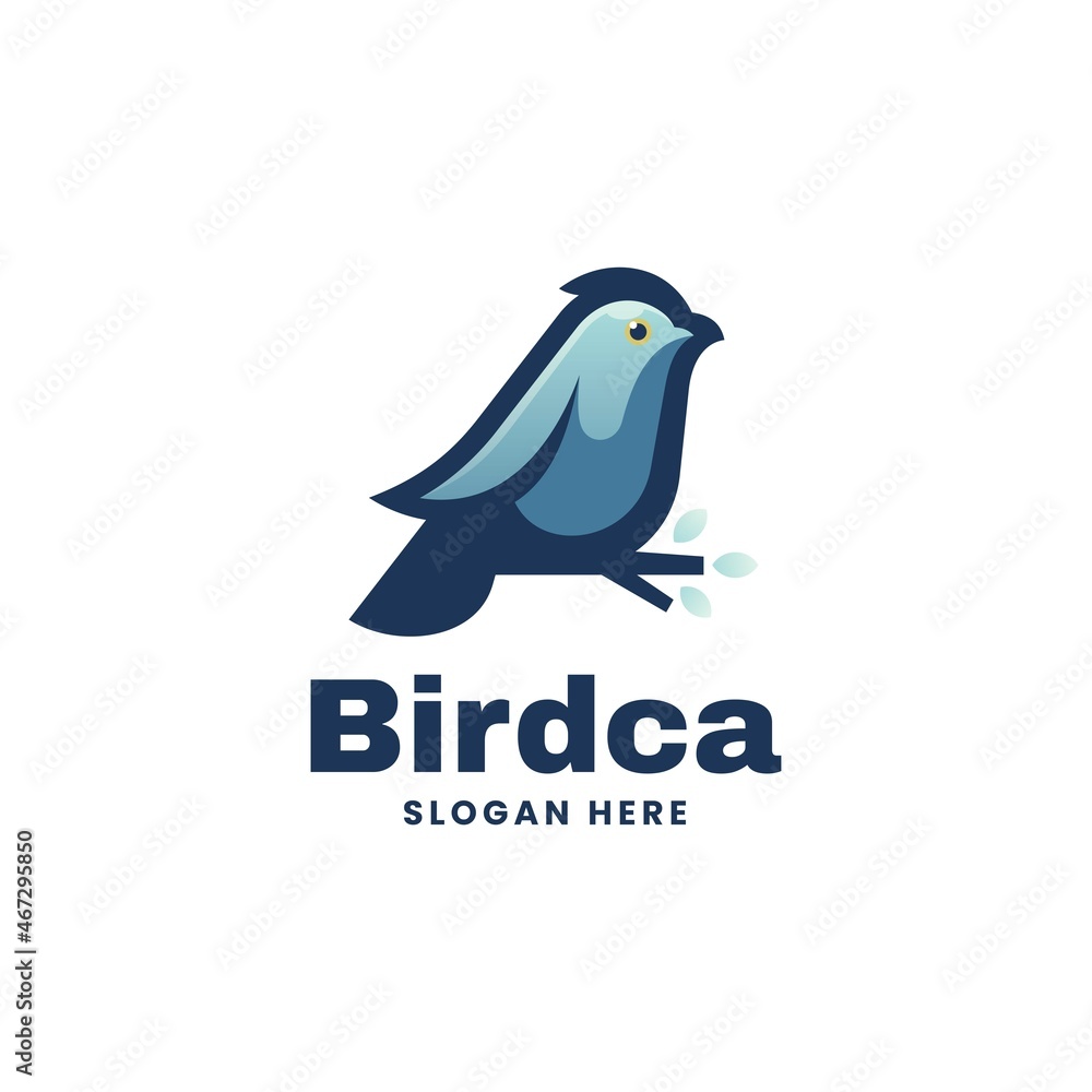 Fototapeta premium Vector Logo Illustration Duck Gradient Colorful Style.