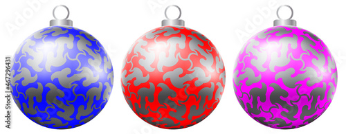 Set of realistic christmas balls. 
