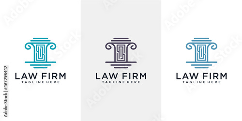 Set of Creative law firm letter SP SD SB logo design inspirations