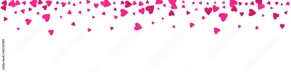 Red Heart Vector Panoramic White Backgound. 3d