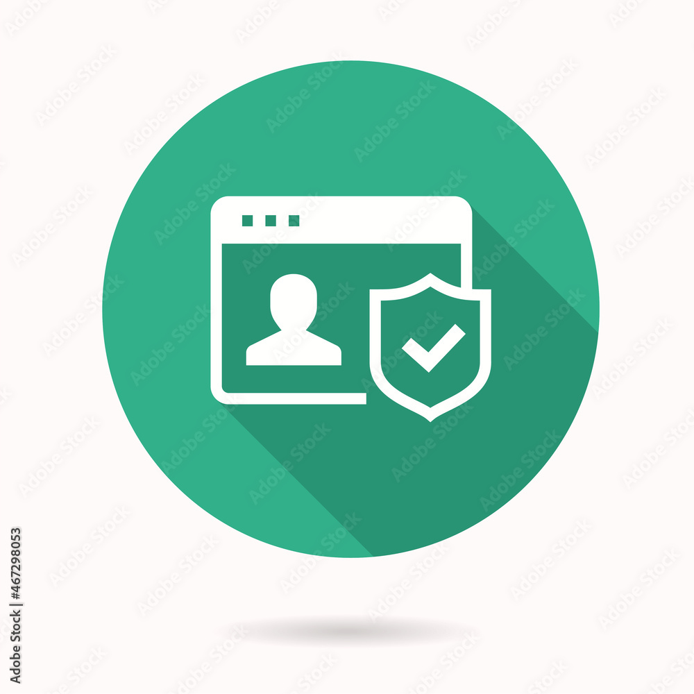 Online privacy icon with long shadow for graphic and web design. Online privacy icon with long shadow for graphic and web design.