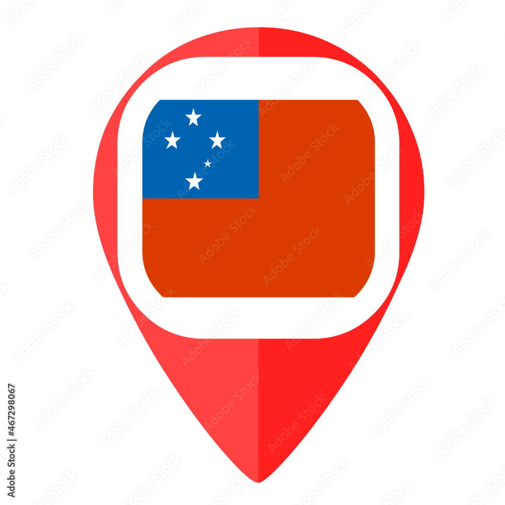 Samoa flag pins country map marker navigation
