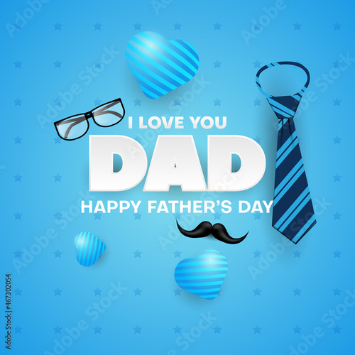 happy fathers day banner or poster design.present for fathers day celebration