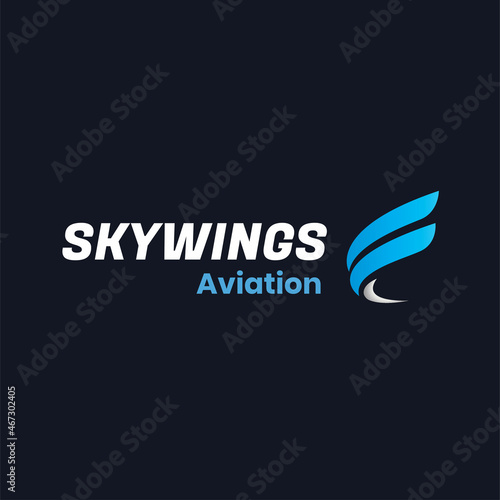 Skywings aviation logo concept, perfect for transportation company, logistic, deliver goods, aviation or airline company  