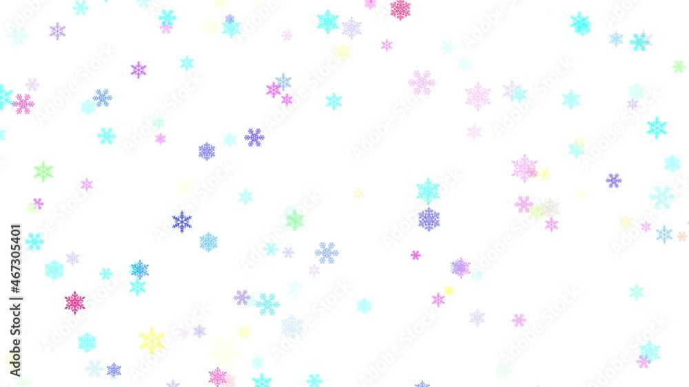 Colorful snowflake loop background material Colorful snowflake loop background material