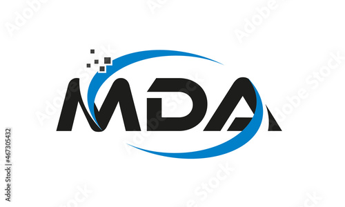 dots or points letter MDA technology logo designs concept vector Template Element