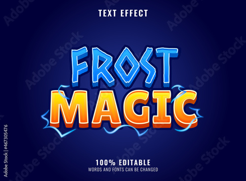 magic frost fantasy fun game logo title text effect