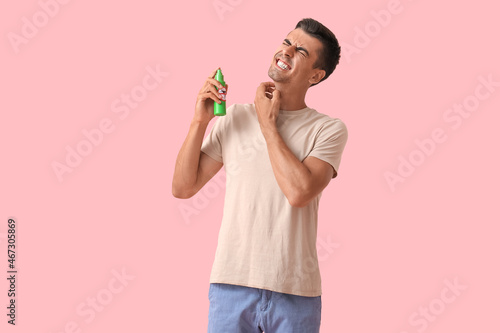 Young man with mosquito rep...