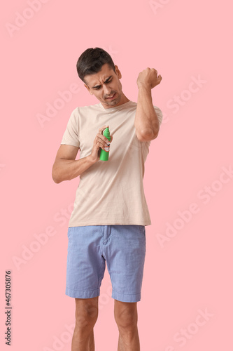 Young man with mosquito rep...