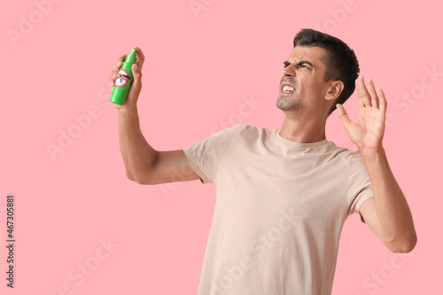 Young man with mosquito rep...