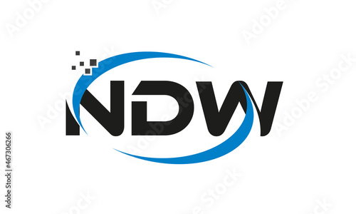 dots or points letter NDW technology logo designs concept vector Template Element
