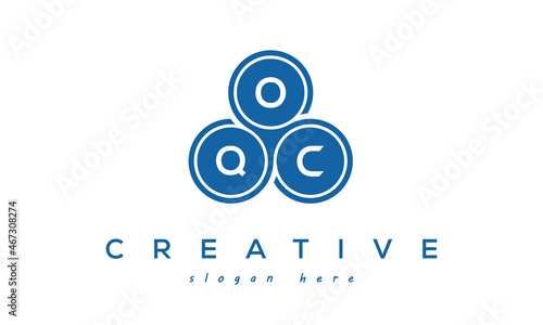 OQC creative circle three letters logo design with blue photo