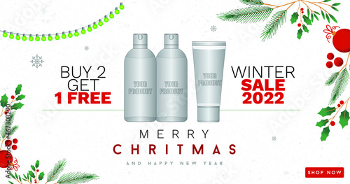 Christmas website product banner vector design