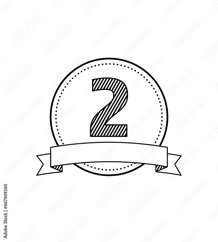 2nd prize Metal badge label with ribbon vector template. 2nd prize Metal badge label with ribbon vector template.