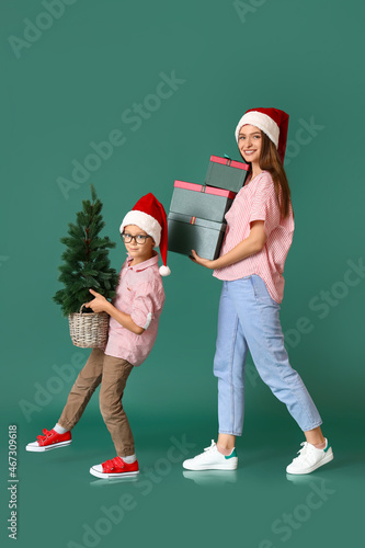 Little boy and his mother w...