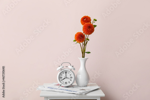 Vase with beautiful dahlias...