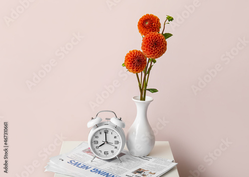 Vase with beautiful dahlias...