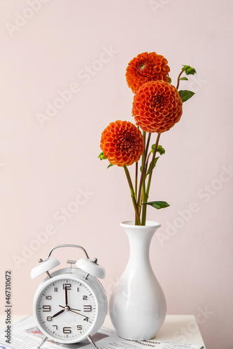 Vase with beautiful dahlias...