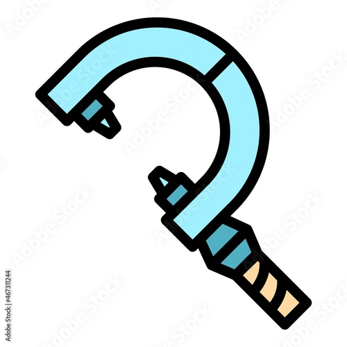 Caliper micrometer icon. Outline caliper micrometer vector icon color flat isolated