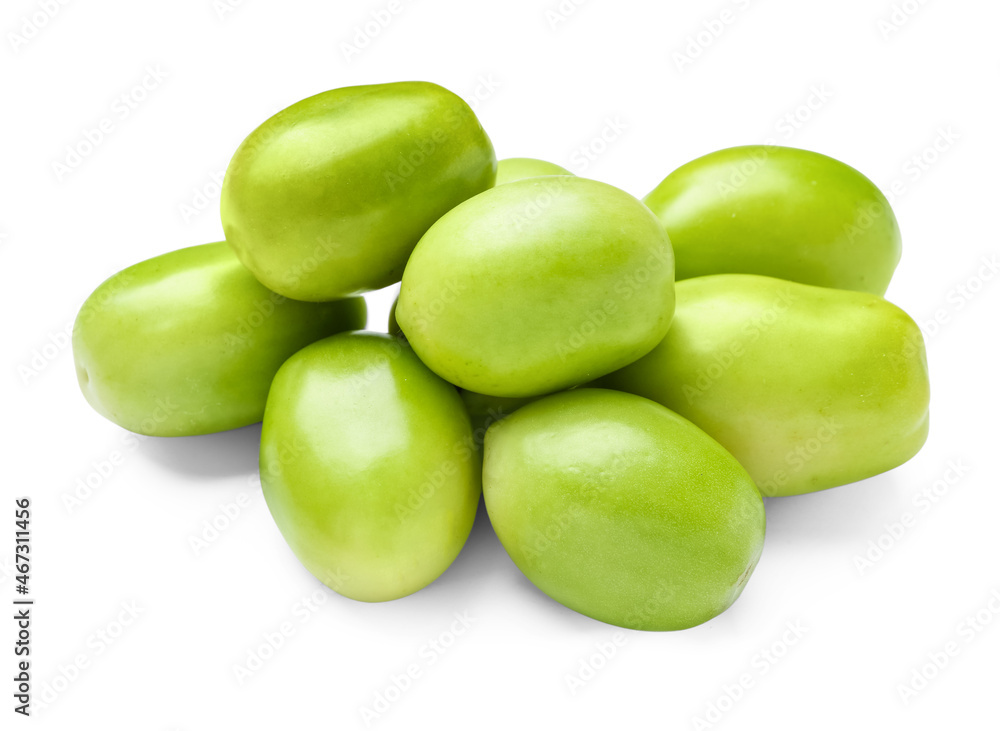Fresh green tomatoes on white background Fresh green tomatoes on white background