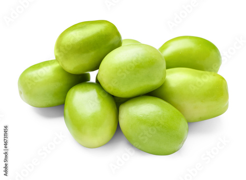 Wallpaper Mural Fresh green tomatoes on white background Torontodigital.ca