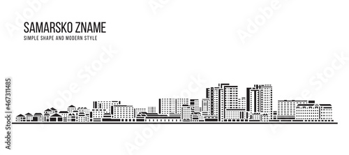 Cityscape Building Abstract Simple shape and modern style art Vector design - Samarsko Zname city