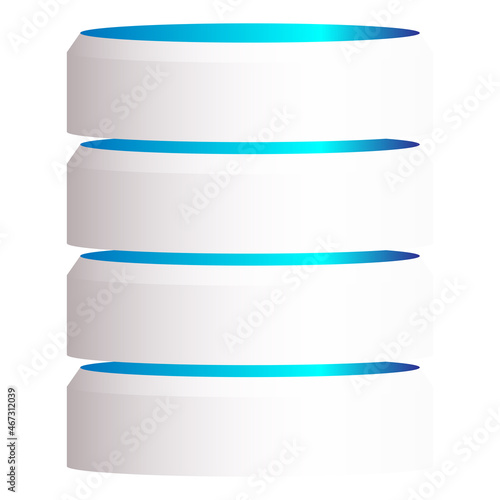 HDD, hard disk drive, mainframe computer stacked cylinder icon. Server, webhosting, webhost concepts