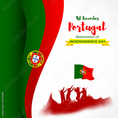 Vector illustration of happy Portgual independence day