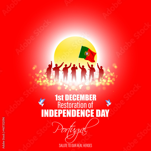 Vector illustration of happy Portgual independence day