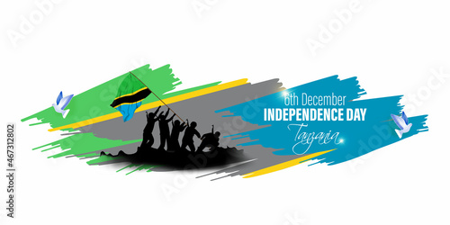 Vector illustration of happy Tanzania independence day