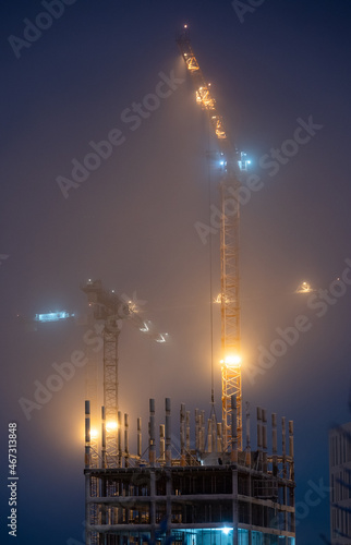 tower crane at night
