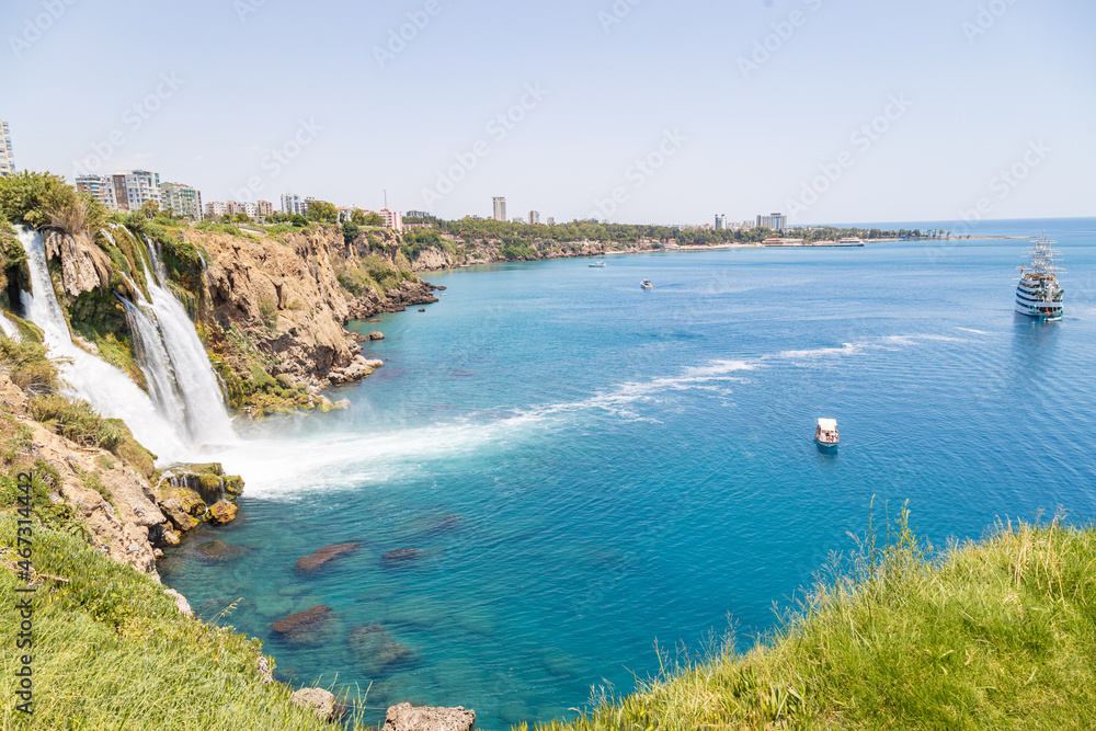 Obraz premium Waterfall Duden at Antalya, Turkey travel and holiday background