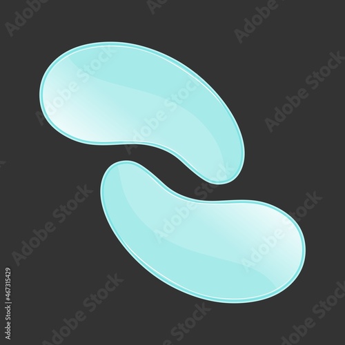Patches for the face of blue color. Hydrogel anti-aging patches. A set of vector illustrations.
