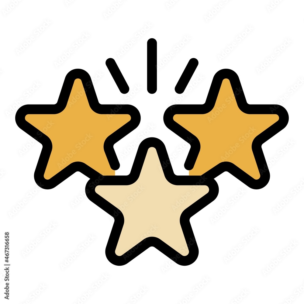 Stars reliability icon. Outline stars reliability vector icon color flat isolated