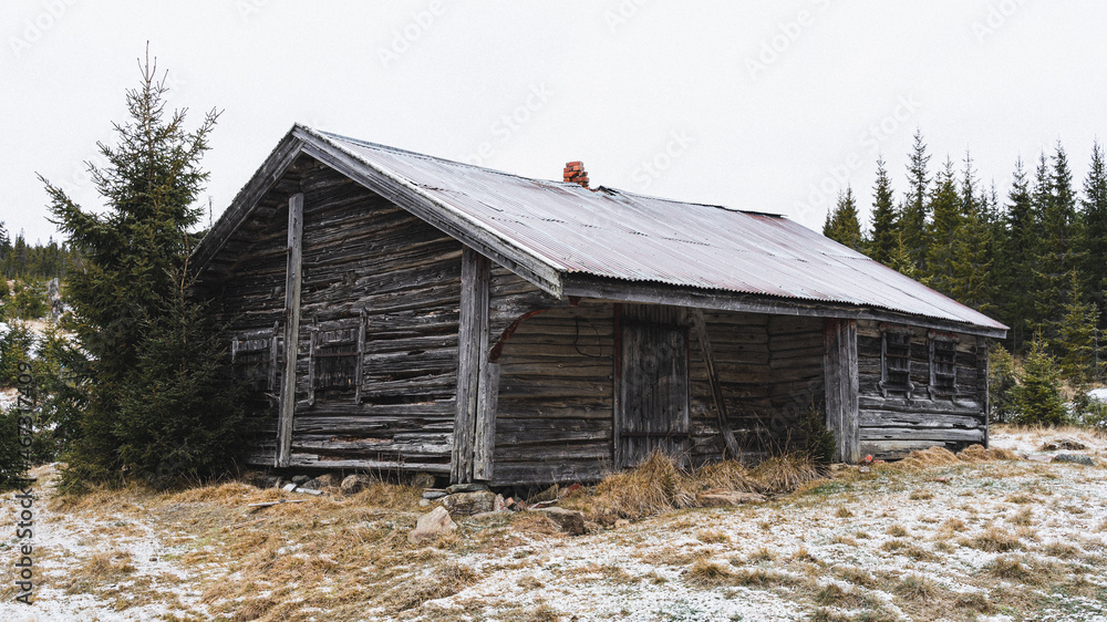 Old abandoned summer farmhouse up in the Totenåsen Hills. Old abandoned summer farmhouse up in the Totenåsen Hills.