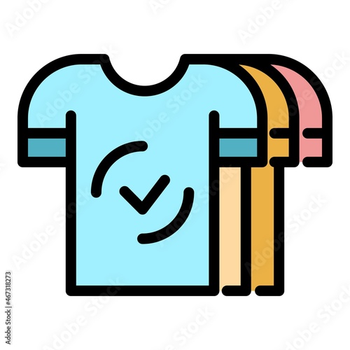 Shirt agitation icon. Outline shirt agitation vector icon color flat isolated