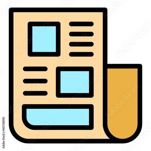 Newspaper agitation icon. Outline newspaper agitation vector icon color flat isolated
