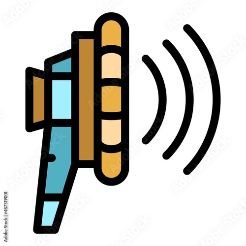 Radio agitation icon. Outline radio agitation vector icon color flat isolated