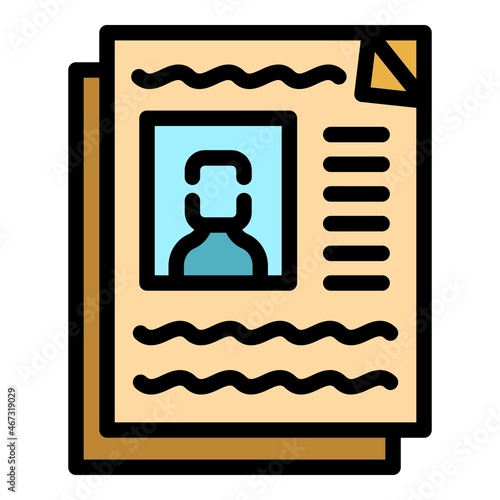 Personal paper agitation icon. Outline personal paper agitation vector icon color flat isolated