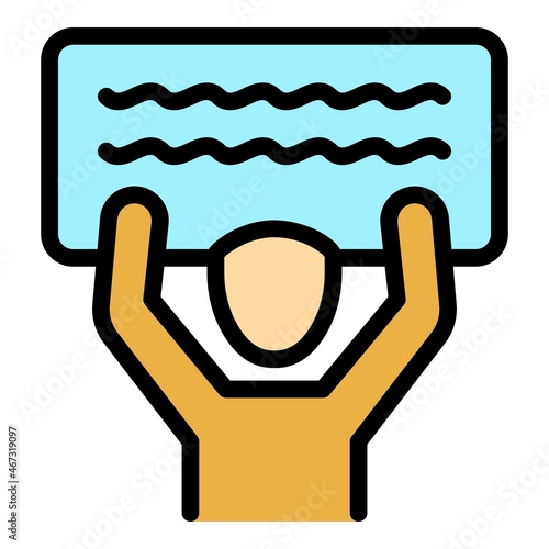 Placard agitation icon. Outline placard agitation vector icon color flat isolated