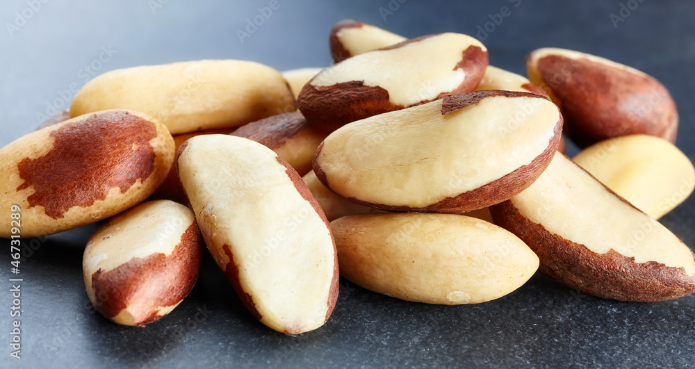 Close up picture of Brazil nuts, selective focus. Close up picture of Brazil nuts, selective focus.