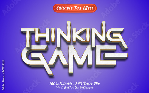 Thinking game editable text effect