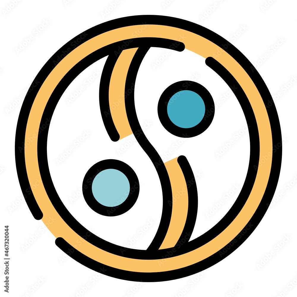 Ying yang amulet icon. Outline ying yang amulet vector icon color flat isolated Ying yang amulet icon. Outline ying yang amulet vector icon color flat isolated