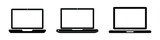 Laptop icon vector with blank screen.