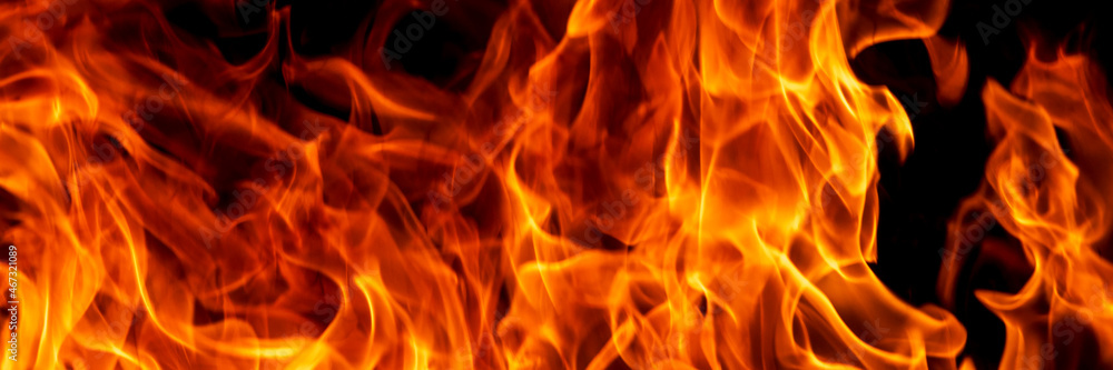 Abstract flame, fire flame texture, background. Tongues of fire on a dark background. Banner. Abstract flame, fire flame texture, background. Tongues of fire on a dark background. Banner.